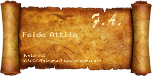 Felde Attila névjegykártya